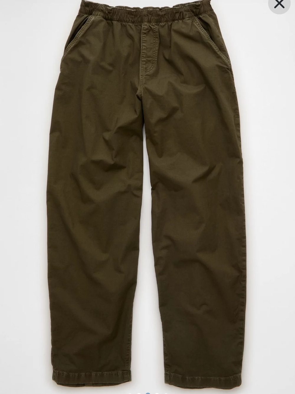 American Eagle Low-Rise Pull-On Barrel Pant Size XS Camper Green